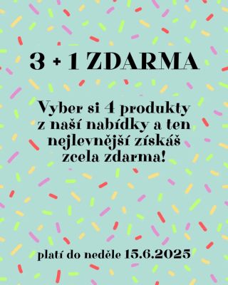 Narozeninový měsíc pokračuje a s ním i další akce pro Vás! 🎈 Tento týden platí akce 3+1 ZDARMA - vložte do košíku...