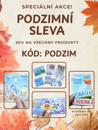 🍂 Speciální podzimní akce! 🍂 S prvním podzimním týdnem vám přinášíme slevu 20 % na všechny produkty z e-shopu 🌟 Stačí v...